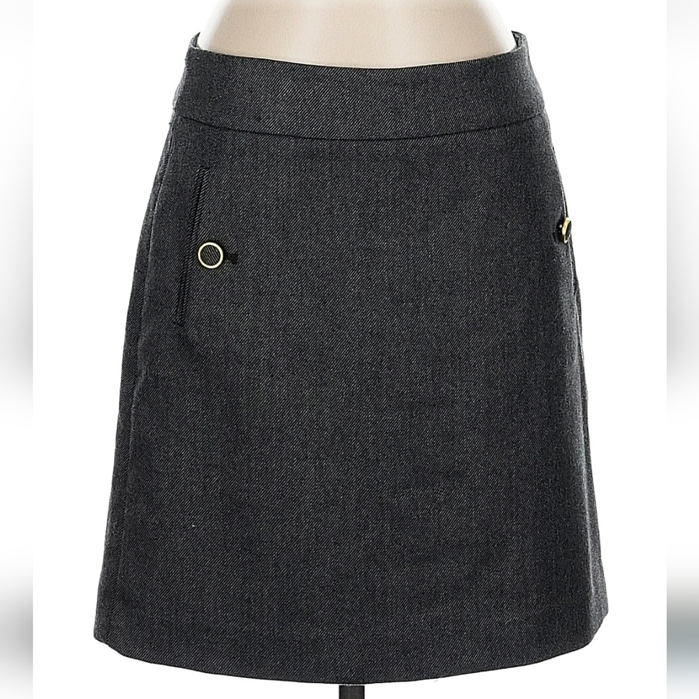 LOFT Charcoal Gray Button Pencil Skirt Size 0